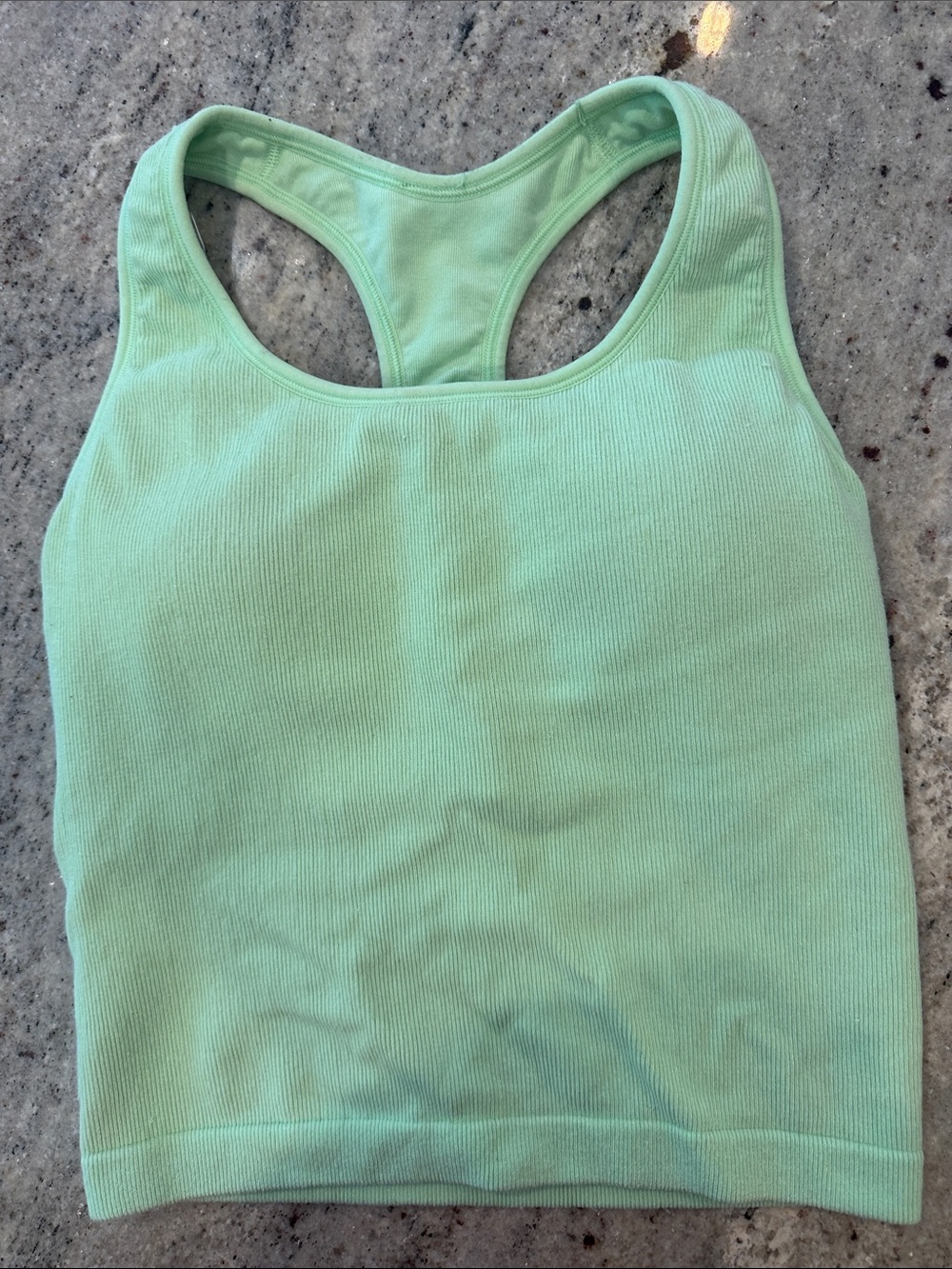 all in motion Mint Green Ribbed Racerback Crop Tank